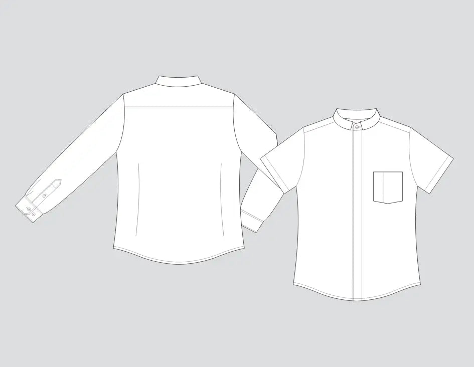 designs for both long sleeve and short sleeve clergy shirts