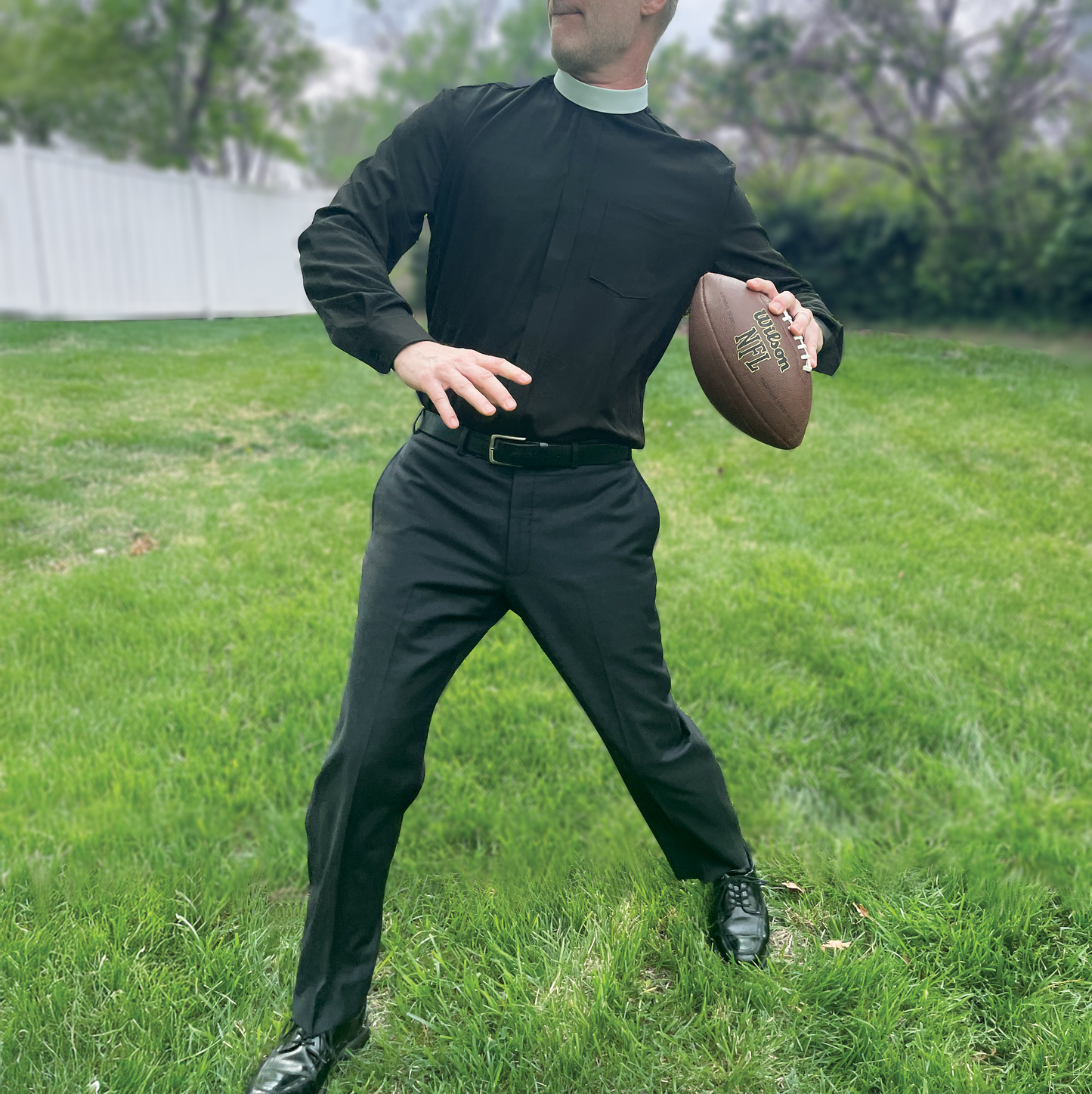 The Neckband Performance Clerical - Long Sleeve (Neckband Clergy Shirt)
