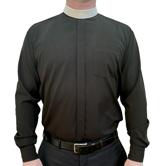 The Neckband Performance Clerical - Long Sleeve (Neckband Clergy Shirt)