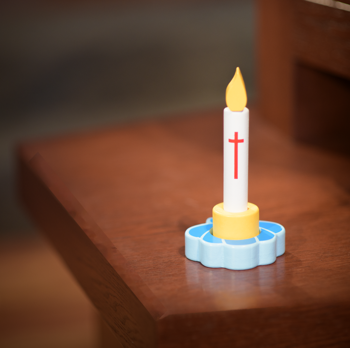 Wooden Baptism Candle